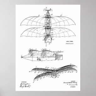 1911 Vintage Aeroplane Patent Art Drawing Print