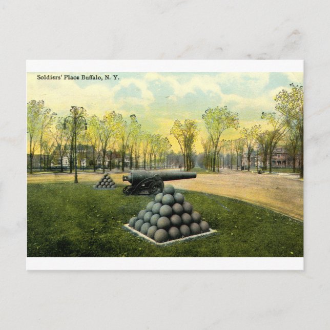 1911 Vintage Soldiers' Place, Buffalo, NY Postcard (Front)