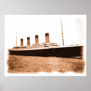 1912-2012 Signed Titanic Memorial drawing Poster