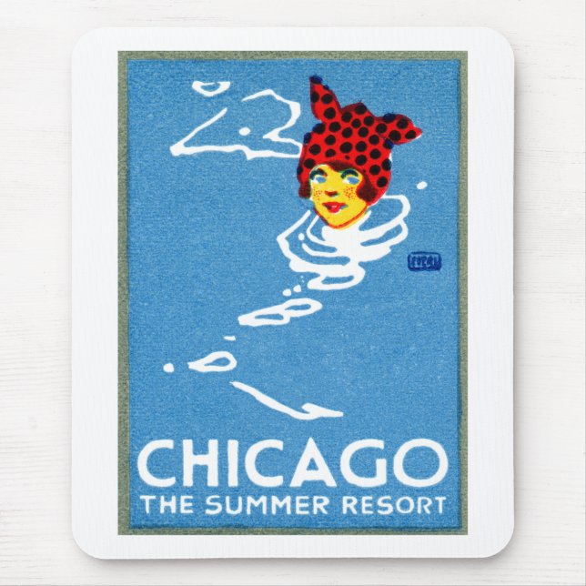 1912 Chicago, The Summer Resort Mouse Mat (Front)