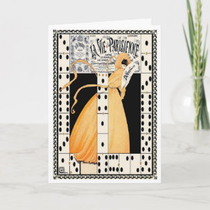 1912"LET THE GAMES BEGIN"ART DECO FRENCH HALLOWEEN CARD