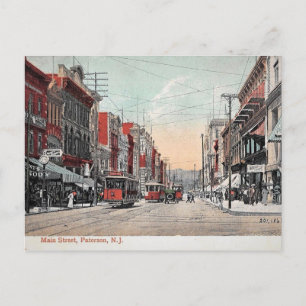 1912, Main St, Paterson NJ Vintage Postcard