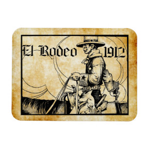 1912 Rodeo Cowboy Country western Art   Magnet
