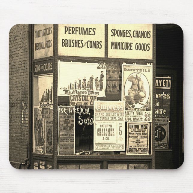 1912 Store Window Vaudeville Pro-Union Manicure Mouse Mat (Front)