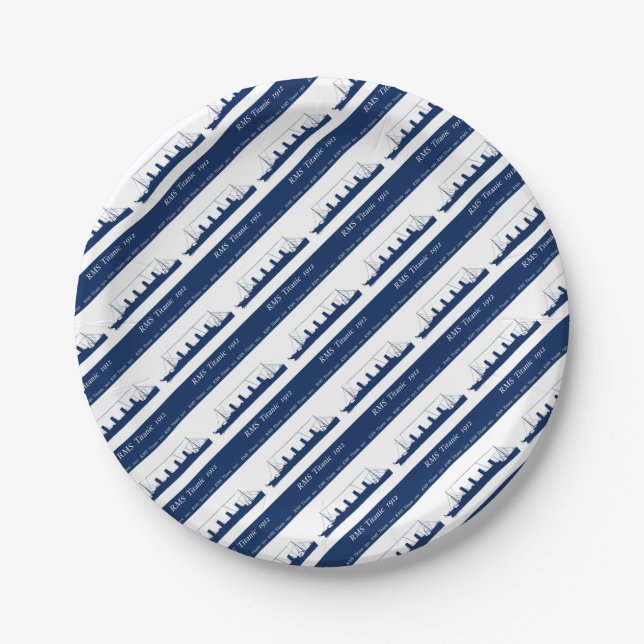 1912 Titanic 3 Paper Plate (Front)