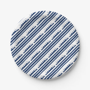 1912 Titanic blue stripe 5 Paper Plate