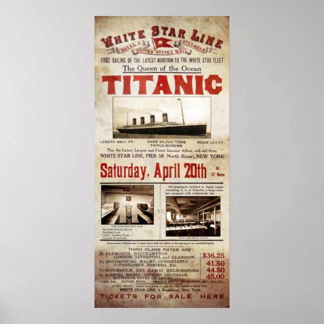 1912 TITANIC - QUEEN of the OCEANS Poster (Front)