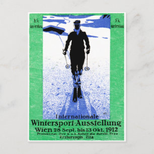 1912 Vienna Winter Sports Poster Postcard