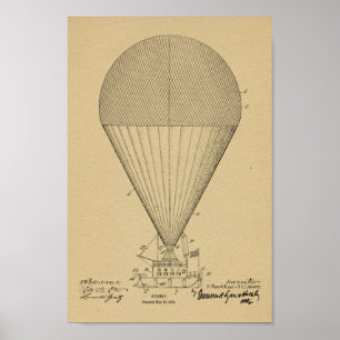 1913 Boat Airship Balloon Patent Art Drawing Print