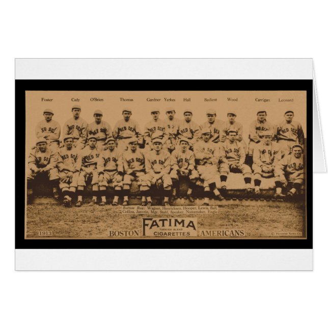 1913 Boston Red Sox Fatima Tobacco Card Print (Front Horizontal)
