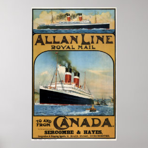 1913 CANADA to UNITED KINGDOM by STEAMSHIP Poster