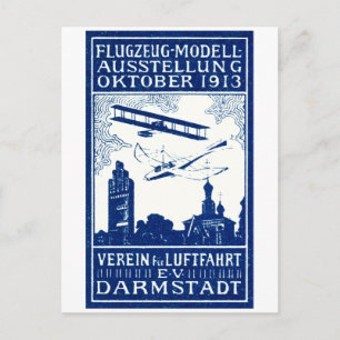 1913 Darmstadt Air Show Postcard