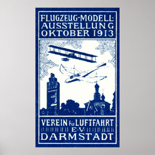 1913 Darmstadt Air Show Poster