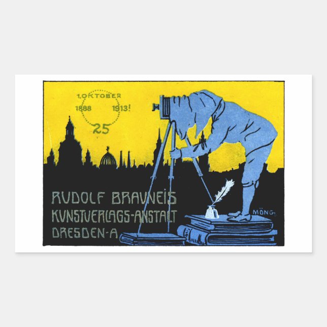 1913 Dresden Photography Poster Rectangular Sticker (Front)