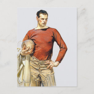 1913 Football Player Postcard