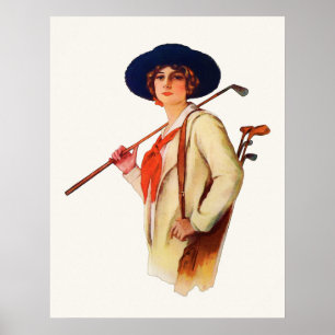 1913 Golf Watercolour Print