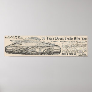 1913 Maher & Grosh knife ad. Toledo, Ohio Poster