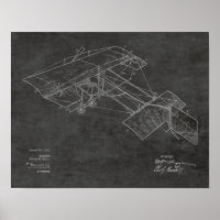 1913 Vintage Aeroplane Patent Art Drawing Print