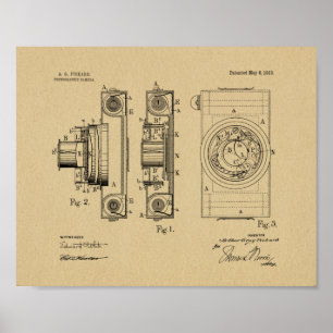 1913 Vintage Camera Patent Art Drawing Print