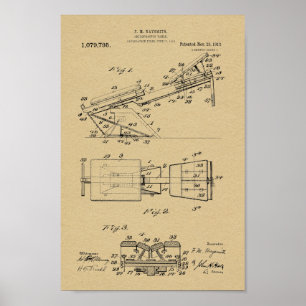 1913 Vintage Chiropractic Table Patent Art Print