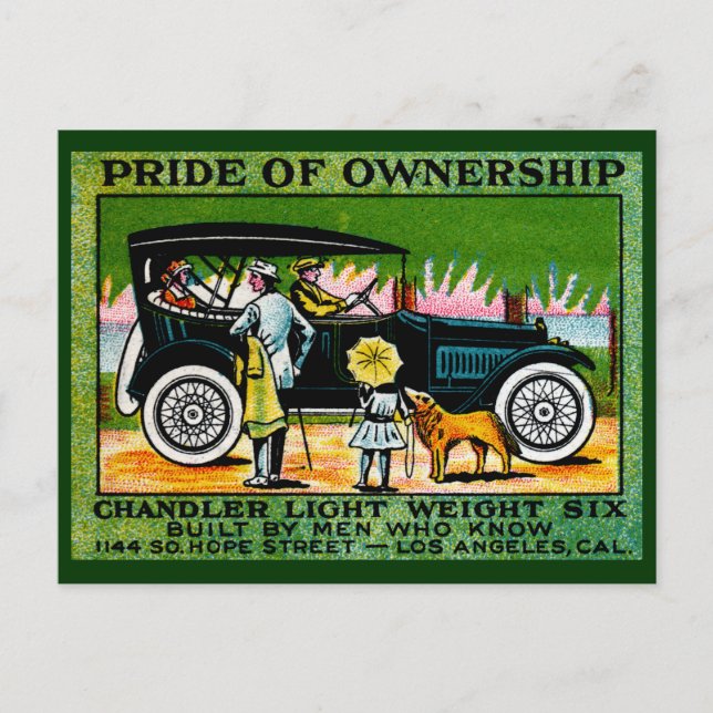 1914 Chandler Automobile Poster Postcard (Front)