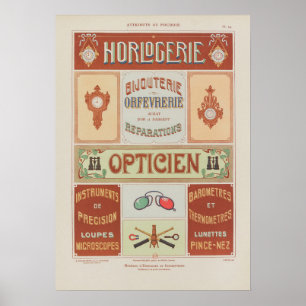 1914 Charayron Pochoir Art Ornament Pl15 Poster