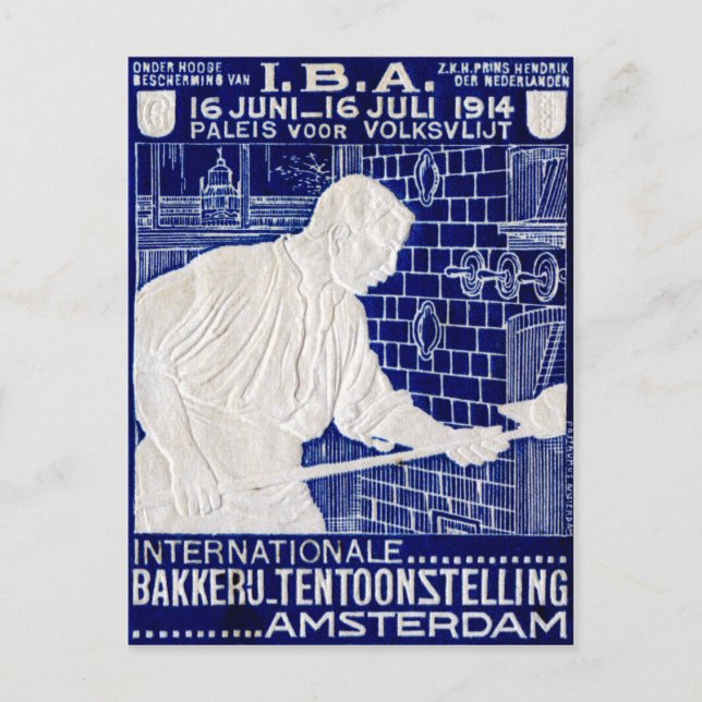 1914 Dutch Baking Expo Poster Postcard (Front)