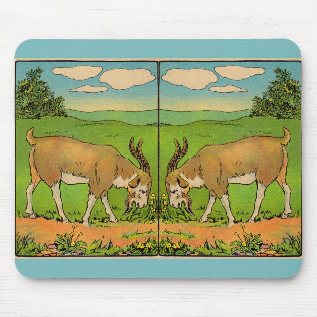 1914 grazing billygoat illustration mouse mat (Front)