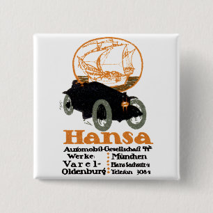 1914 Hansa Automobile 15 Cm Square Badge