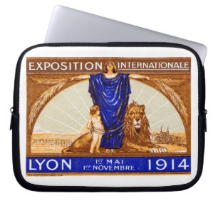1914 Lyon International Expo Poster Laptop Sleeve