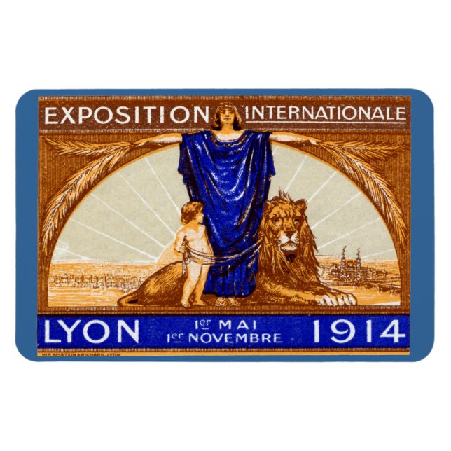 1914 Lyon International Expo Poster Magnet (Horizontal)