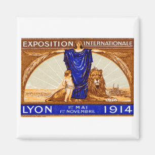 1914 Lyon International Expo Poster Magnet