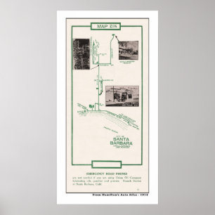 1914 Map, City of Santa Barbara Poster