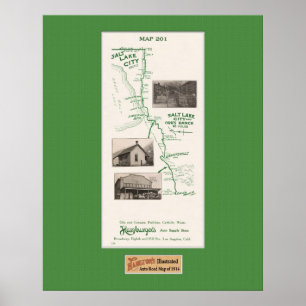 1914 Map, Salt Lake City and Orr's Ranch Poster