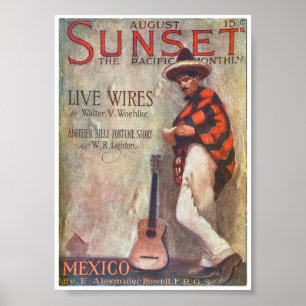 1914! sunset MAGAZINE COVER ART Poster