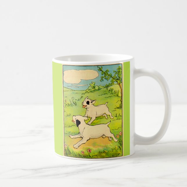 1914 two dogs running coffee mug (Right)