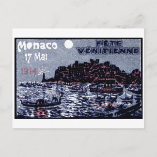 1914 Venetian Festival of Monaco Postcard