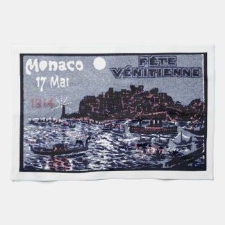 1914 Venetian Festival of Monaco Tea Towel