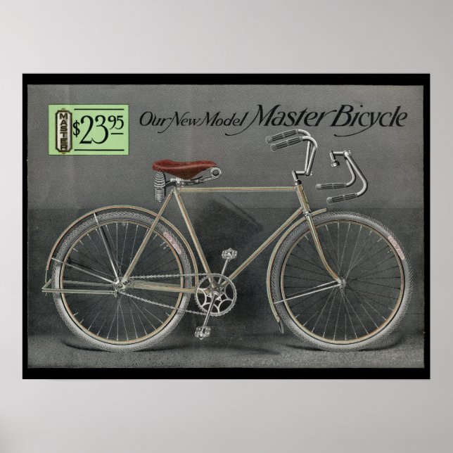 1914 Vintage Sears Master Bicycle Ad Art Poster (Front)