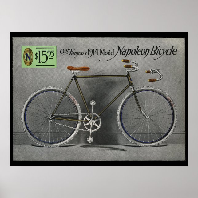 1914 Vintage Sears Napoleon Bicycle Ad Art Poster (Front)