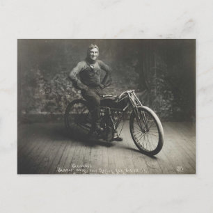 1914 world record motorcycle race Norton Kansas Postcard
