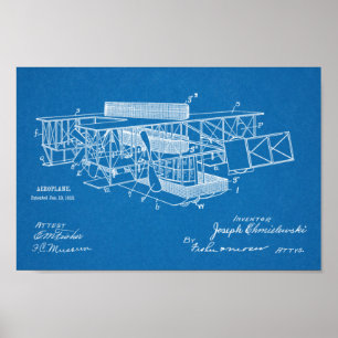 1915 Airship Aeroplane Patent Art Drawing Print