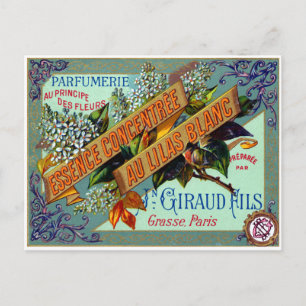 1915 French White Lilac perfume Postcard