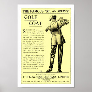 1915 Golf Clothing Print