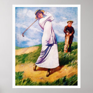 1915 Golf Watercolor Print
