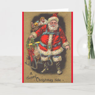 1915 Santa Claus with his sleigh and toys  Holiday Card