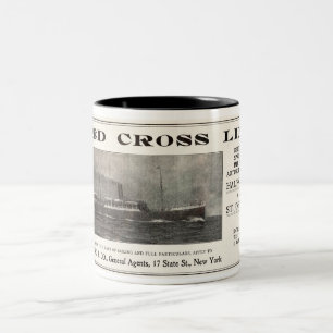 1915 TRAVEL BY STEAMSHIP ADVERTISING Two-Tone COFFEE MUG