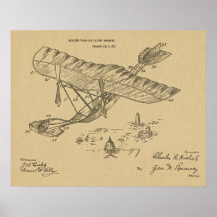 1915 Vintage Aeroplane Patent Art Drawing Print
