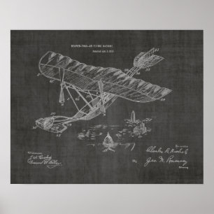 1915 Vintage Aeroplane Patent Art Drawing Print