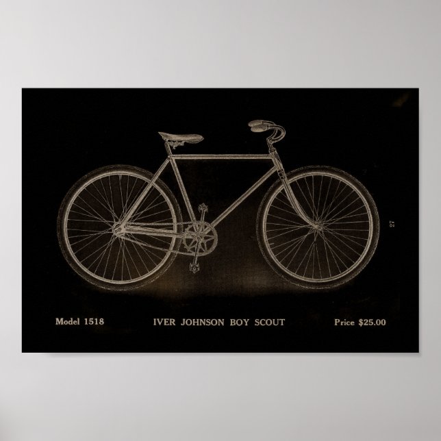 1915 Vintage Boy Scout Bicycle Ad Art Poster (Front)